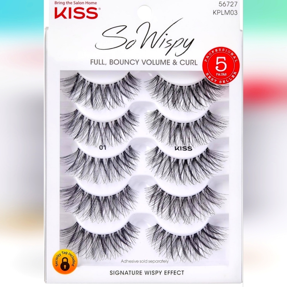 NIB KISS lash 5 pair wipsy black faux mink